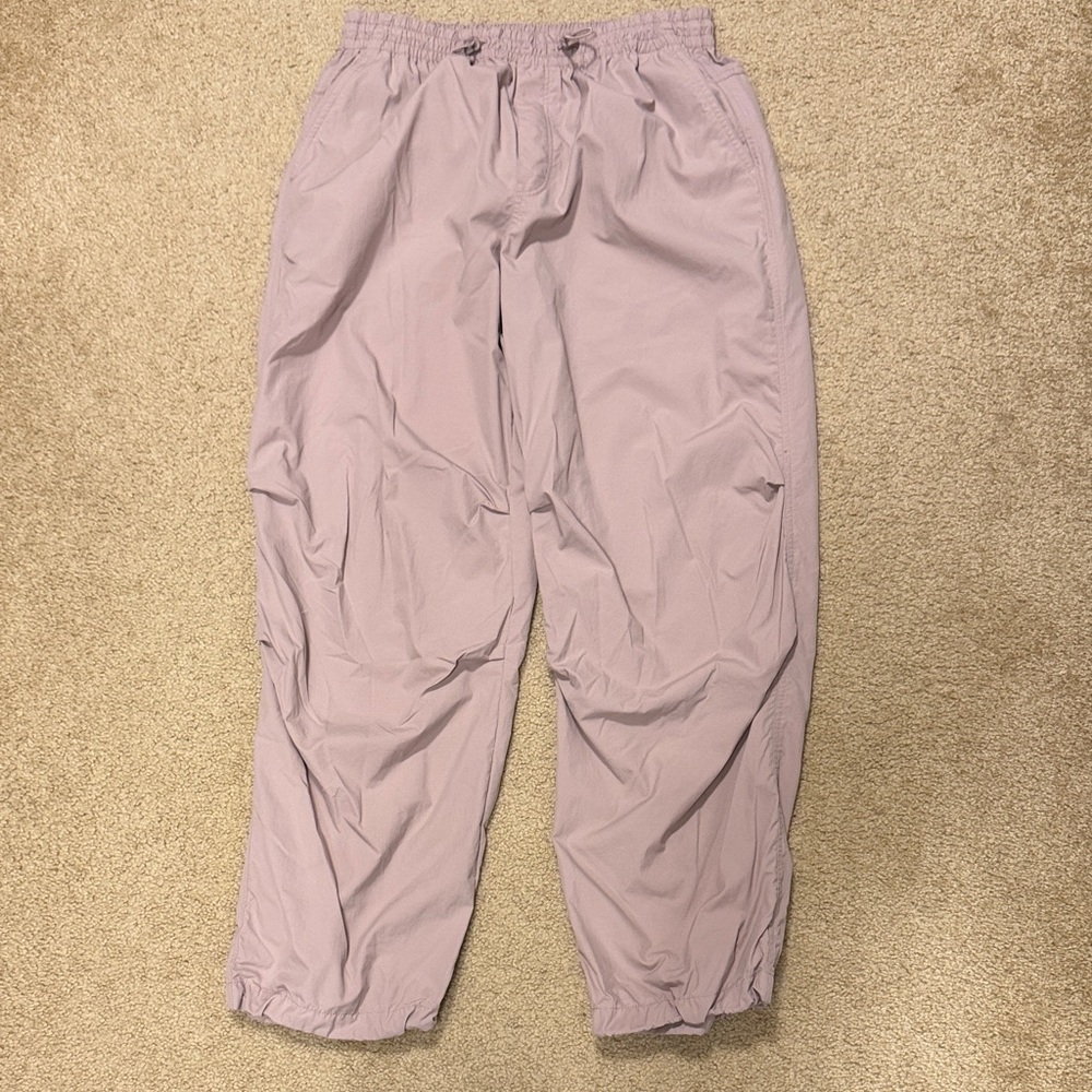 Uniqlo pink parachute track pants